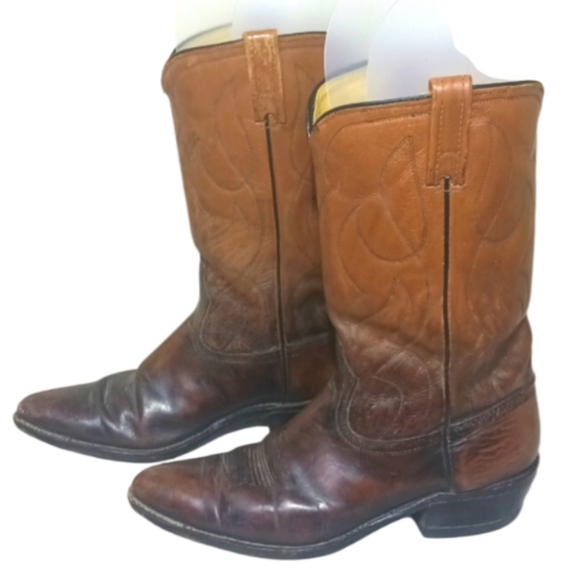 Vintage Classics Chocolate Leather  Cowboy Western Boots Men’s Size 11D - Picture 1 of 17